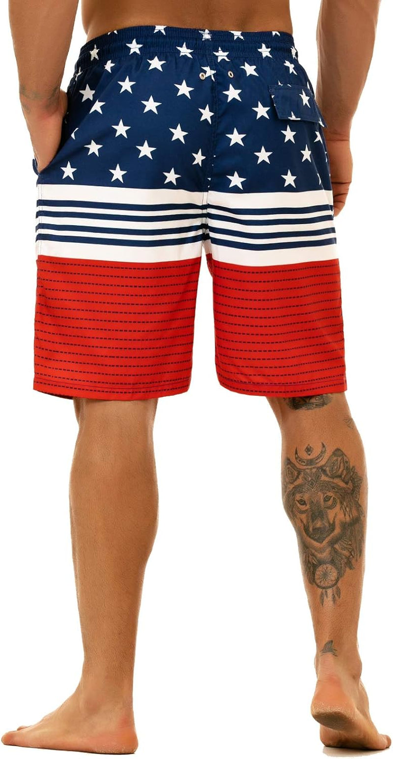 Big and Tall Mens Swim Trunks, 9" Mens Designer Bathing Suit Boardshorts