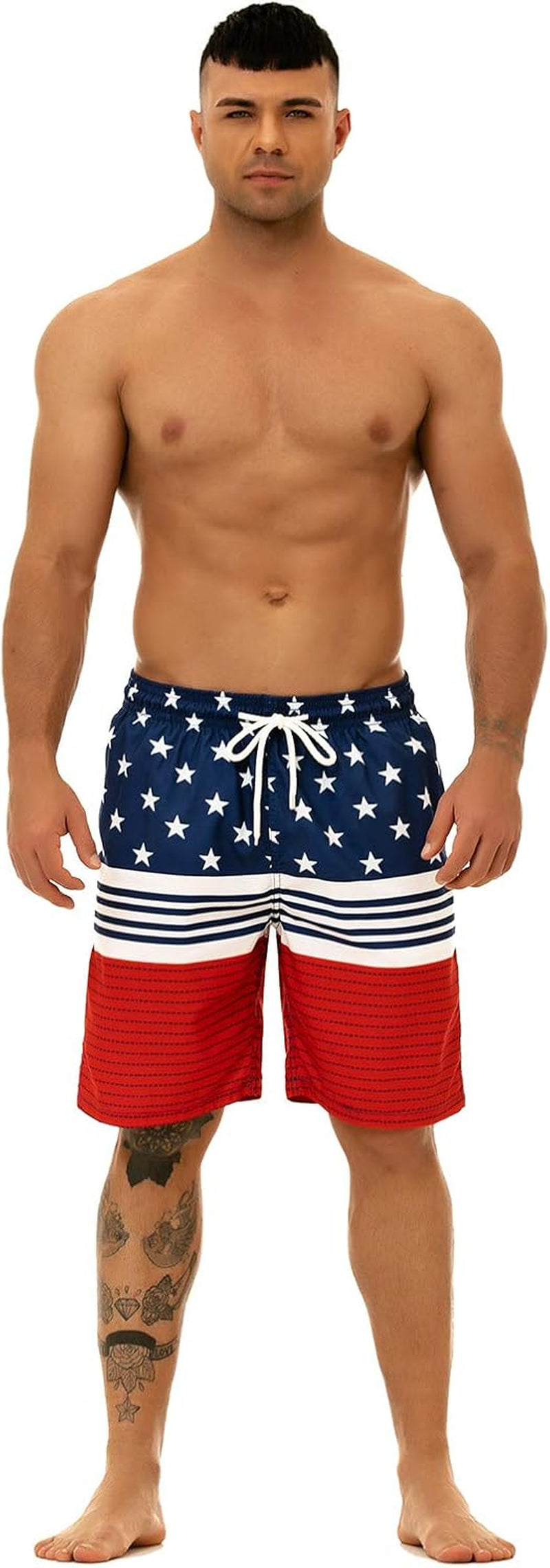 Big and Tall Mens Swim Trunks, 9" Mens Designer Bathing Suit Boardshorts